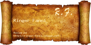 Ringer Fanni névjegykártya