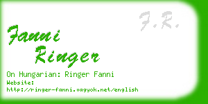 fanni ringer business card